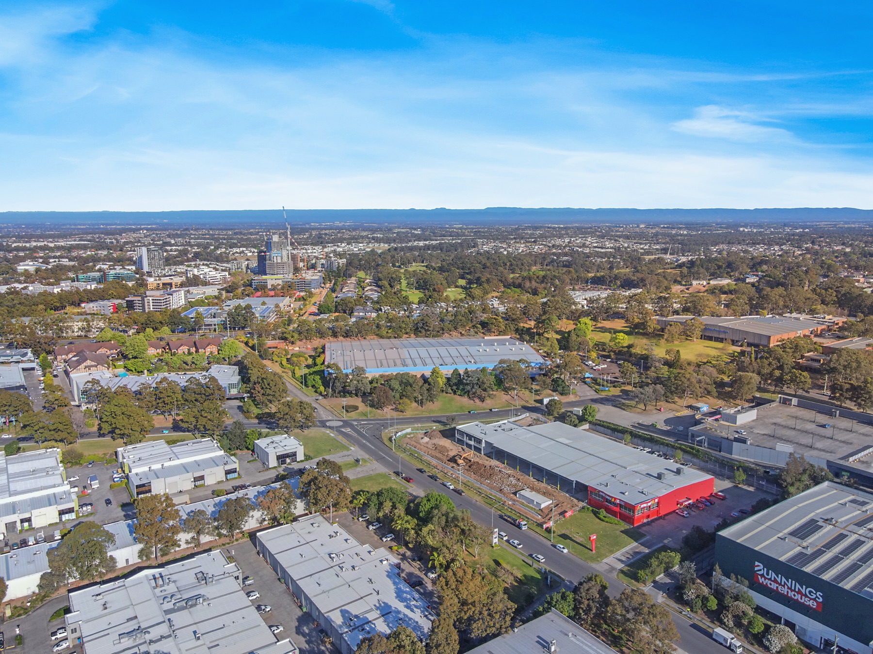 Aerial drone photo of a demolition site in Castle Hill