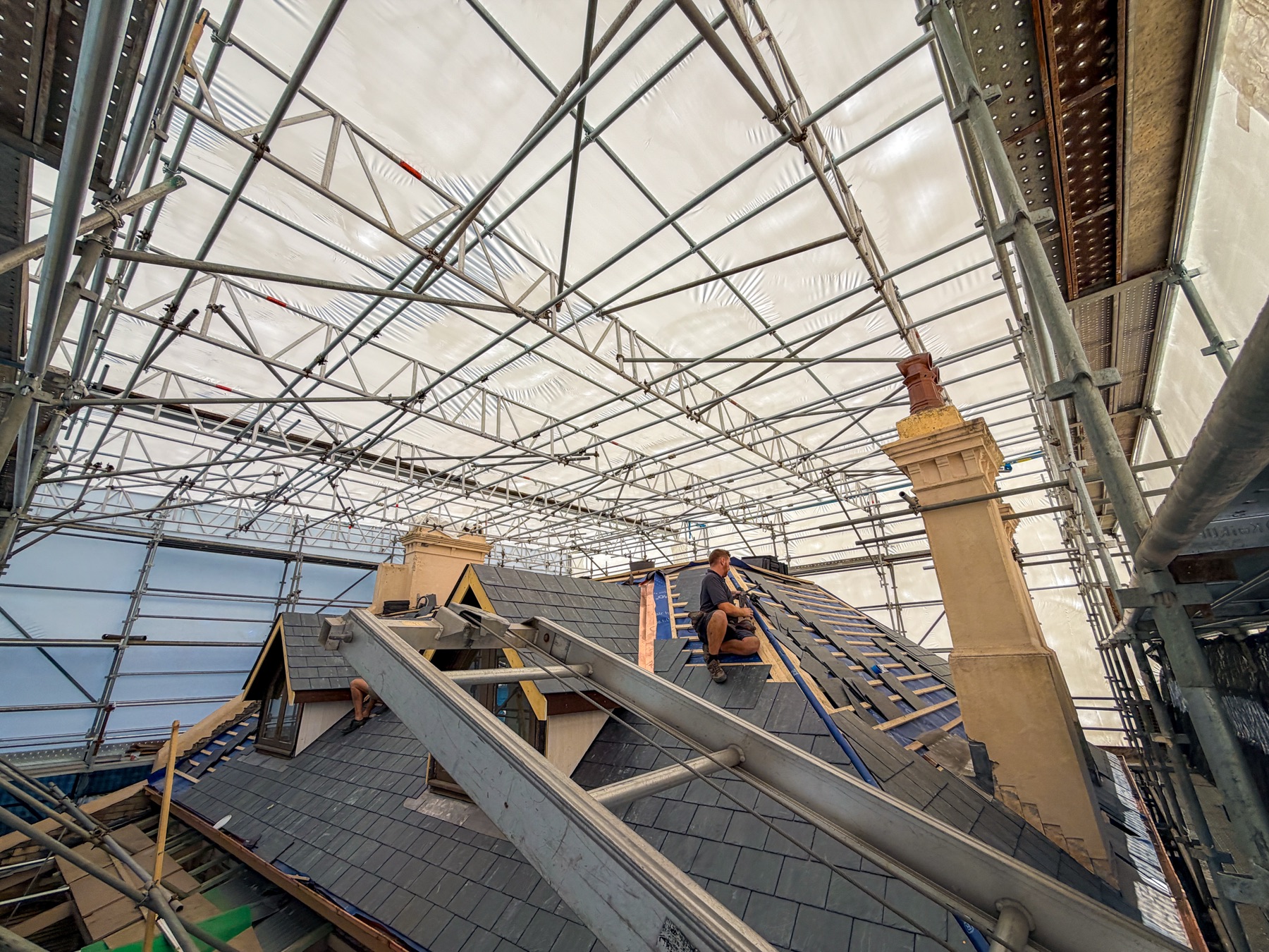 Site photo of the Greenwich scaffolding project