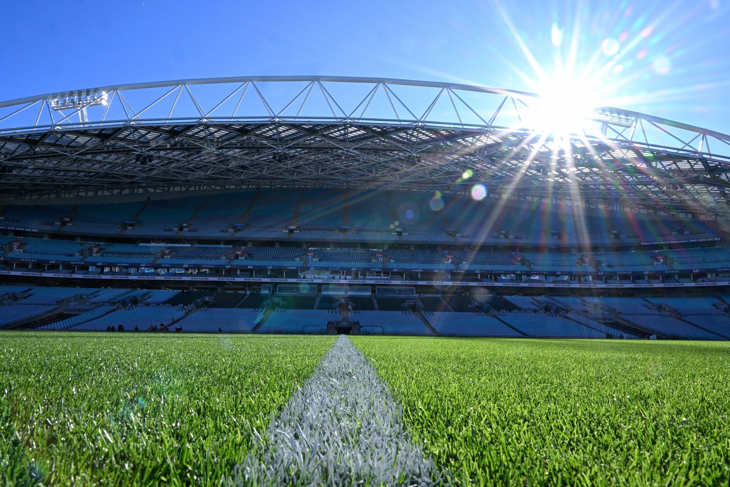 Strata Republic LED ribbon-board content live at Allianz Stadium
