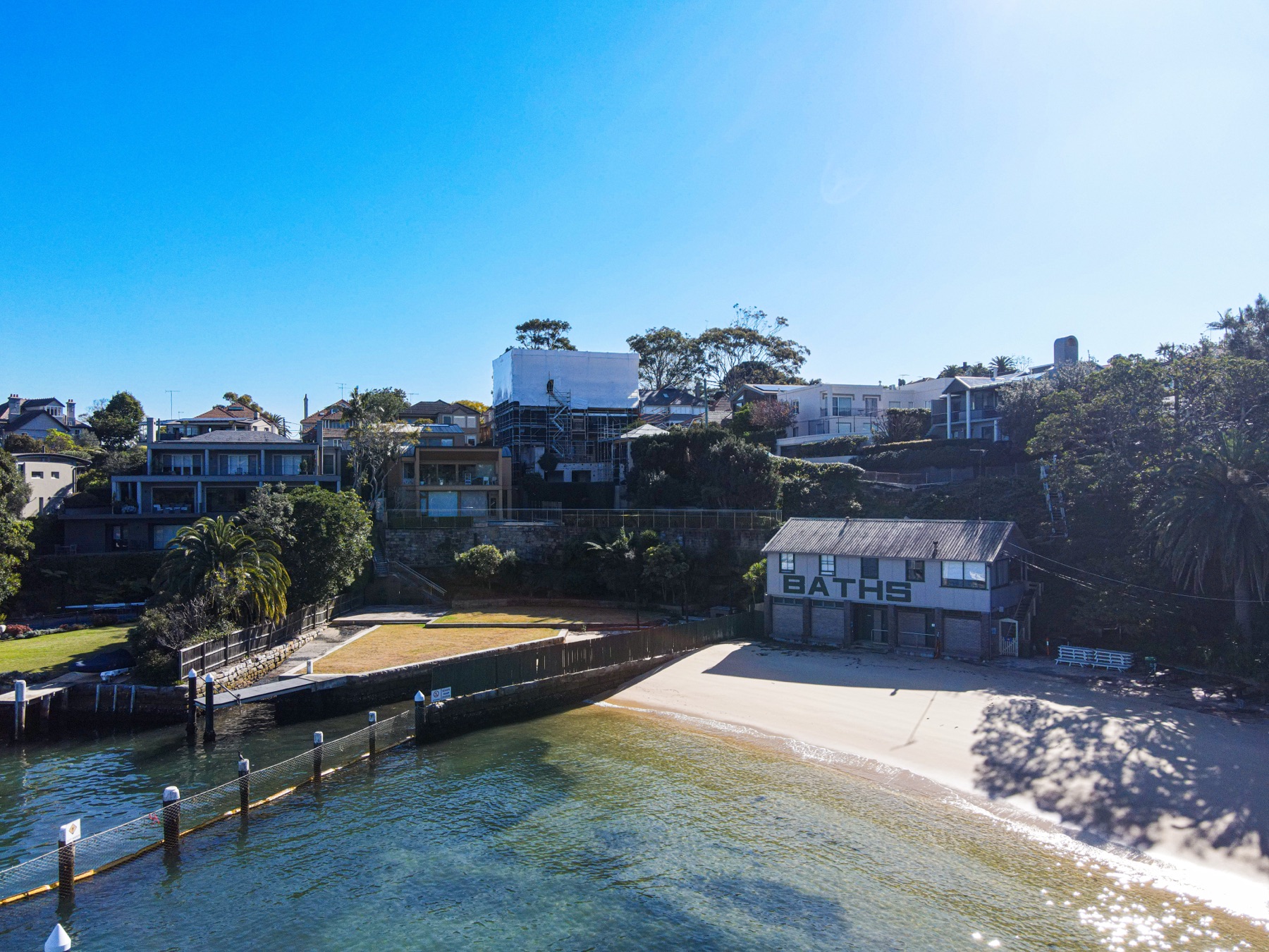 Aerial drone photo of a scaffold site in Sydney